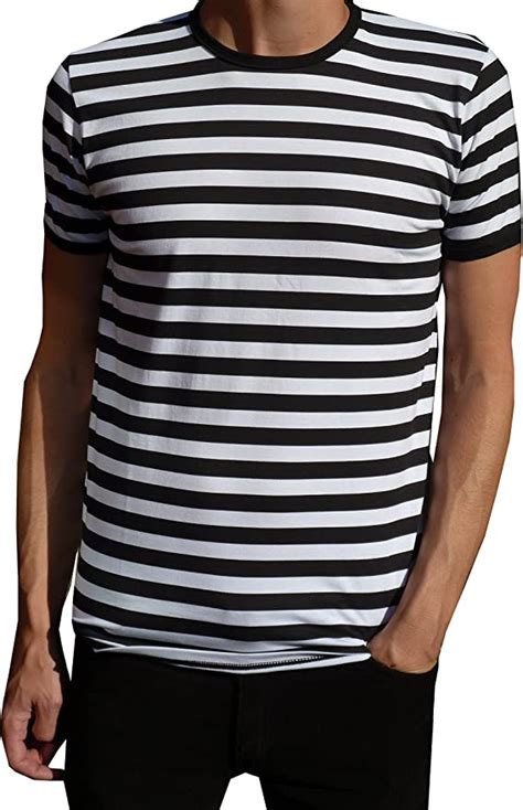 Mens Nautical Black And White Striped T Shirt Mod Tee Amazon Co Uk Clothing