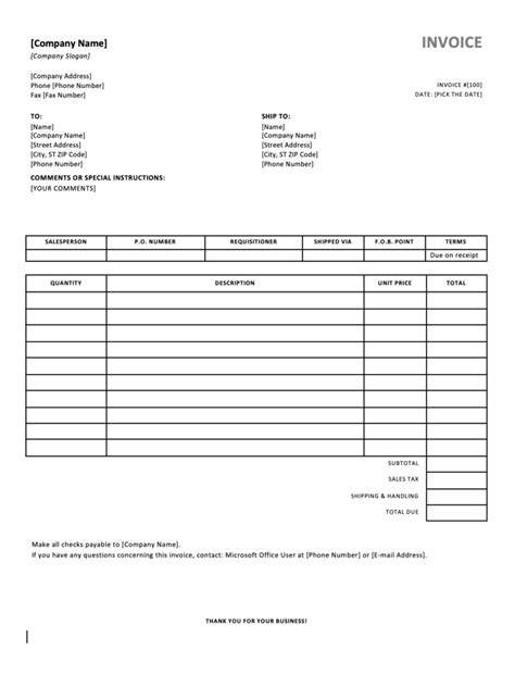 15 Professional Grade Free Invoice Templates For Ms Word Designzzz