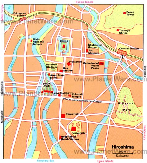 Hiroshima Map And Hiroshima Satellite Image