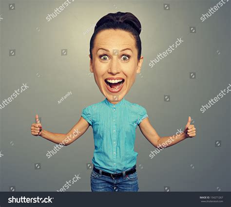 Happy Bighead Girl Showing Thumbs Over Stock Photo 154271267 Shutterstock