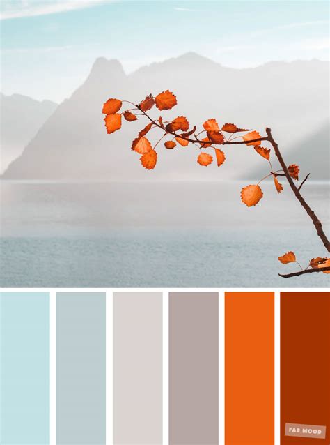 Burnt Orange Light Blue And Grey Color Palette Colors Of Autumn