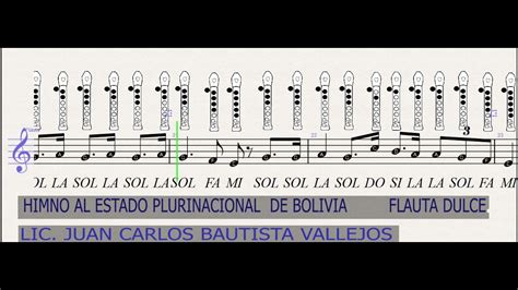 Himno Nacional De Bolivia Flauta Dulce Youtube