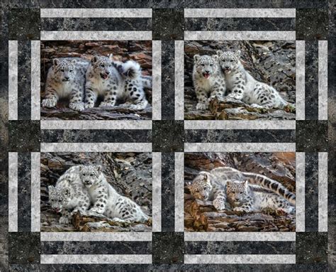 Snow Leopard Quilt Block Set Quilt Blocks Quilts Panel Quilts
