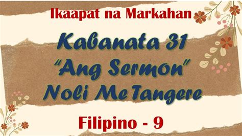 Kabanata Noli Me Tangere Ang Sermon Filipino Module Ikaapat Na My XXX