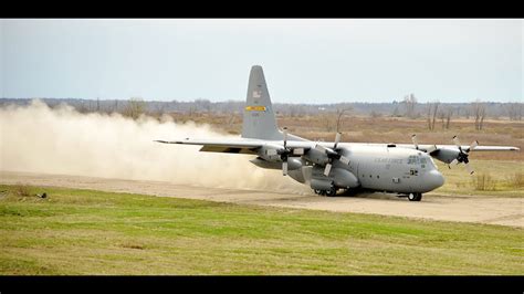 C130 Lands At Newly Upgraded Dirt Runway At Fort Drum Ny Youtube