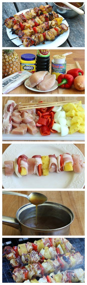This bbq chicken bacon pineapple kabobs recipe is one of my favorite grilled bbq chicken dinners! Bacon-Pineapple-Chicken Kabobs | Recipe | Cooking recipes ...