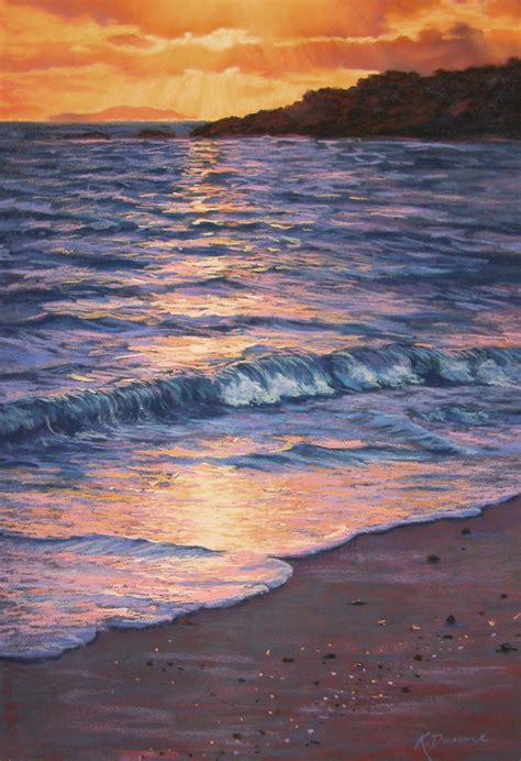 The Ocean At Sunrise Pastel By Kathdunneartworks Com Ocean