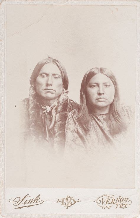 Portrait Of Quanah Parker The Famed Comanche Chief And One Of His Seven Wives Tonacy