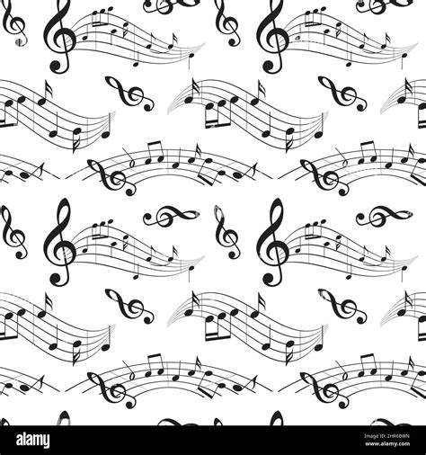 Seamless Pattern With Music Notes Vector Background Stock Vector