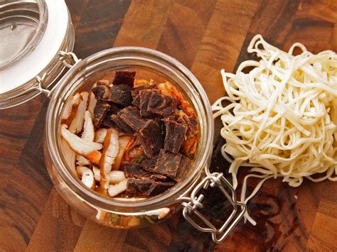 Add seasonings (curry powder, powdered ikan bilis, fried garlic and garlic oil) into glass jar. Make Your Own Just-Add-Hot-Water Instant Noodles (and Make ...