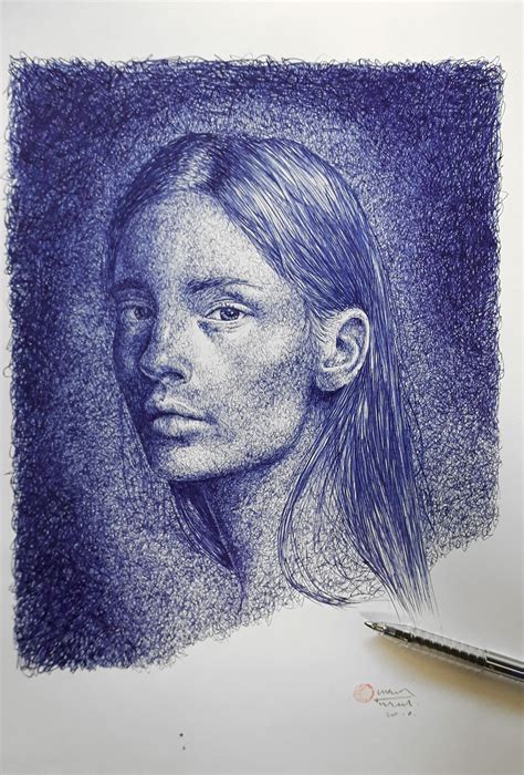 Ballpoint Pen Portrait On Behance