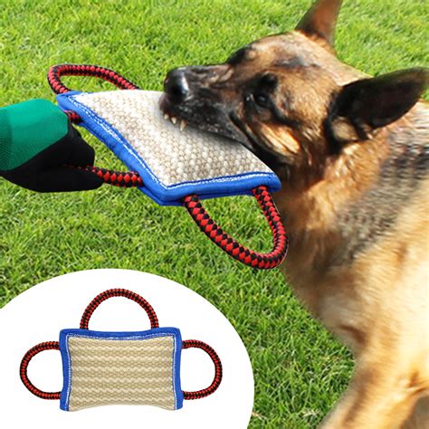 Three Handle Jute Pet Dog Bite Pillow Strong Durable Dog Chew Training