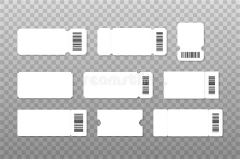 Set Of Ticket Template Tickets Colorful Cinema Ticket Isolated On