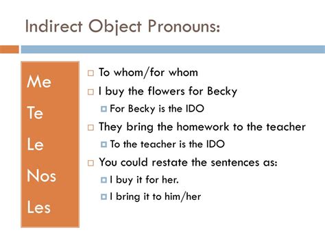 Object Pronouns Examples