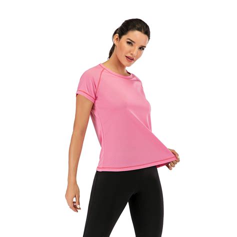 women s sports quick dry workout lady t shirt short sleeve yoga fitness tops hsl ebay