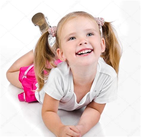Portrait Of Cute Smiling Little Girl ⬇ Stock Photo Image