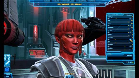 Star Wars The Old Republic Character Creation Sith Lasopamister