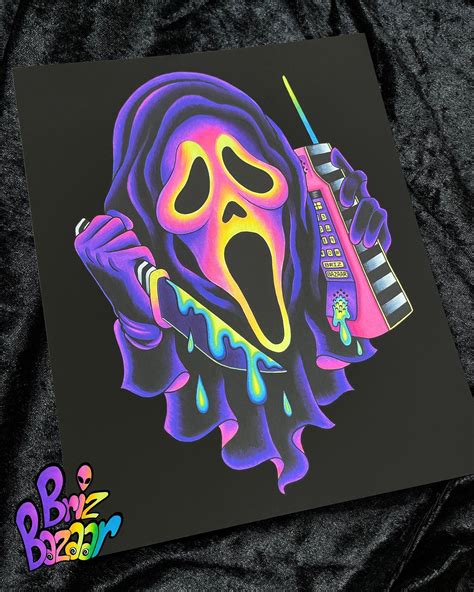 8×10 Art Print Of Ghostface Black Psychedelic Ghostface Trippy