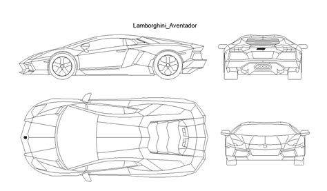 Lamborghini Aventador Car Plan Detail Dwg Cadbull