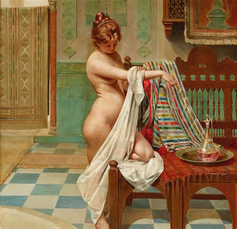 Alphonse Pellet In The Seraglio Harem Nude Bathing Paintings By The Orientalist Artists In