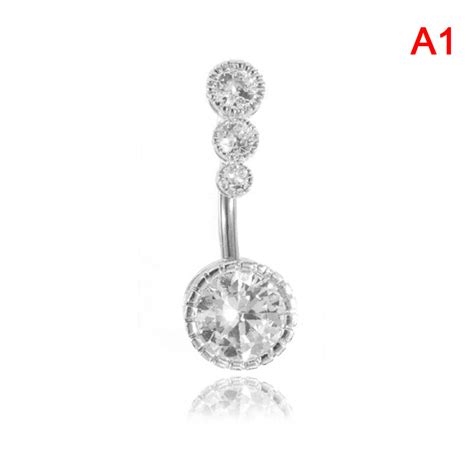 Xs Hot Sale Pc Crystal Belly Piercing Button Rings Bar Barbell Drop