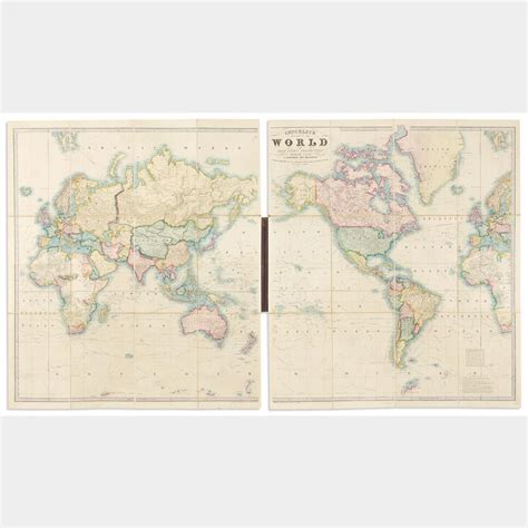 World George Frederick Cruchley Cruchleys New Map Of The World On