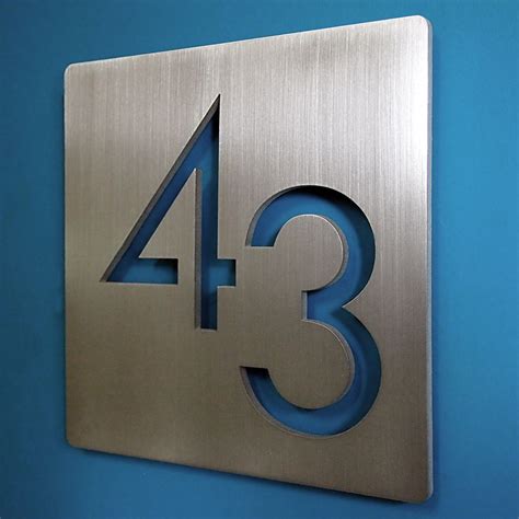 Custom Modern 9 Square Floating House Numbers Stainless House