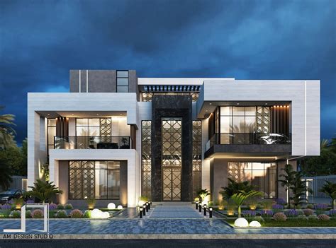Villa 35 On Behance Modern House Facades Modern Exterior House