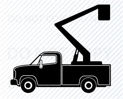 Dxf Clipart Vector Bucket Truck Svg Files For Cricut Png Cherry Picker