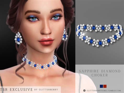 The Sims Resource Diamond Sapphire Choker