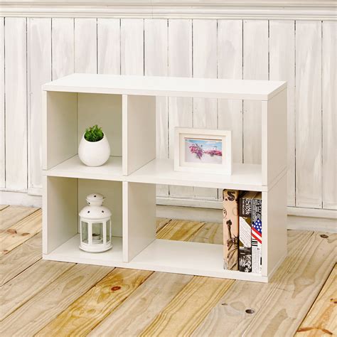 Way Basics Eco 2 Shelf Chelsea Bookcase And Cubby Storage White
