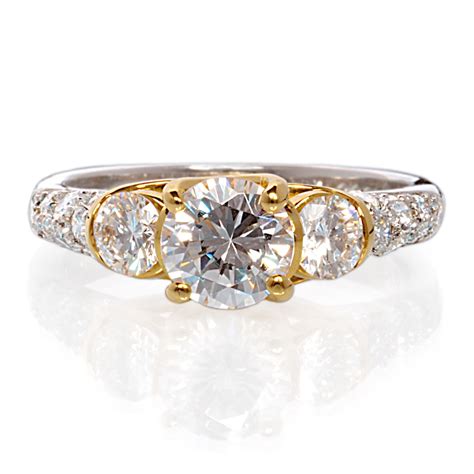 Get the yes with a james allen® ring! Ladies Platinum 18K Pave Engagement Ring - Recently Sold Treasures