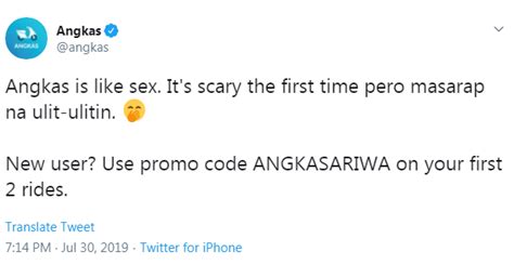 Angkas Says Sorry For Tweet Likening Service To Sex Inquirer News