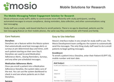 Mosios Clinical Research Tools Training Information For Sites