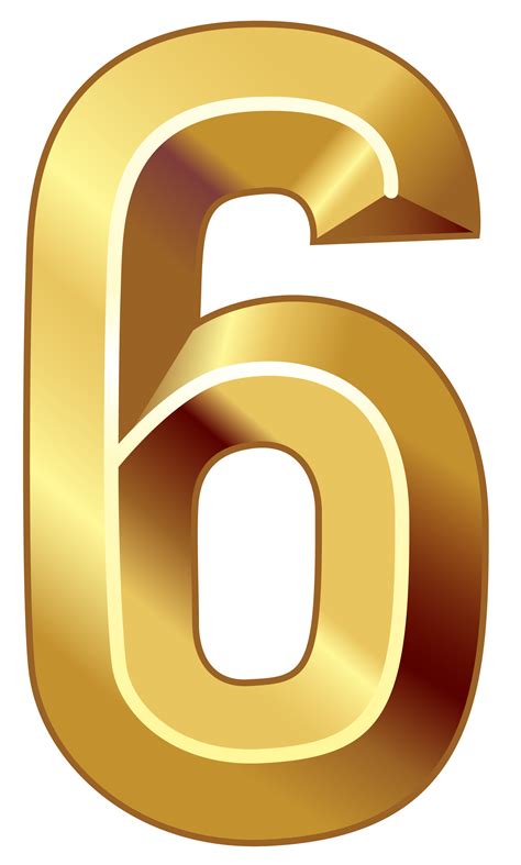 3d Number Six Red Gold Png Clip Art Image Gallery Yopriceville High