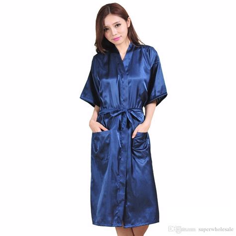 Womens Satin Robe Long Dressing Gown Womens Satin Kimono Bridesmaid Long Robes Womens Silk Satin