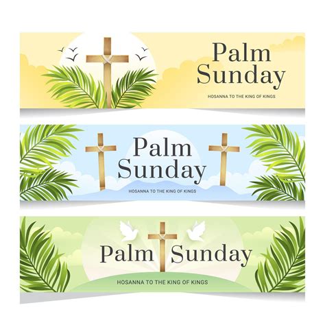 Palm Sunday With Cross Banner 2160984 Vector Art At Vecteezy