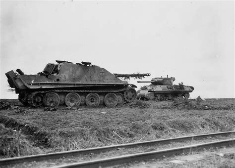 Jagdpanther Number 123 And M36 Jackson Hamig Germany 1945 World War