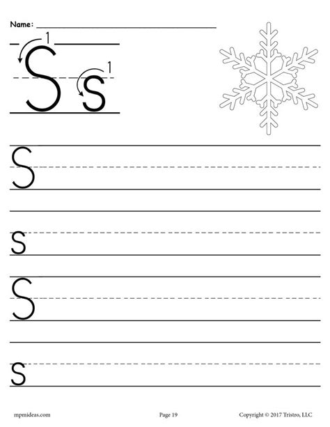 Our free printable handwriting worksheets offer the perfect exercises to practice writing each each printable handwriting worksheet contains both an uppercase and lowercase letter for i was able to use these sheets for my husbands recovery from a stroke. FREE Printable Letter S Handwriting Worksheet! - SupplyMe