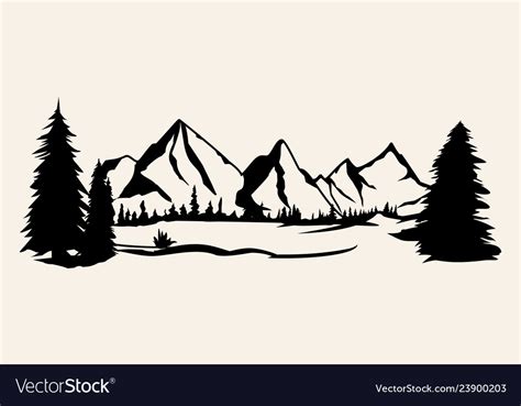 Mountains Silhouettes Mountains Mountains Vector Image