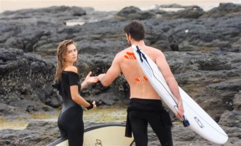 Liam Hemsworth Shares Kiss With Girlfriend Gabriella Brooks On Beach