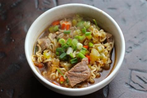 Ramen noodles are actually a chinese invention that grew roots in japan. Spicy Beef and Ramen Noodle Soup Recipe | SparkRecipes