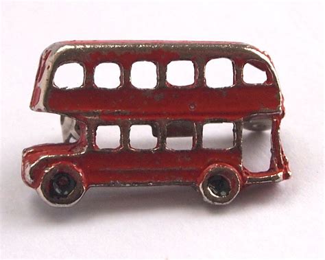 Vintage Red Double Decker London Bus Metal And Enamel Pin Etsy Uk