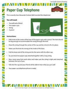 Paper Cup Telephone - Printable Science Activities | Science activities