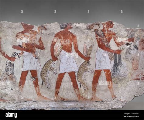 Ancient Egyptian Wall Art Tomb Painting Offering Bringers Tomb Of