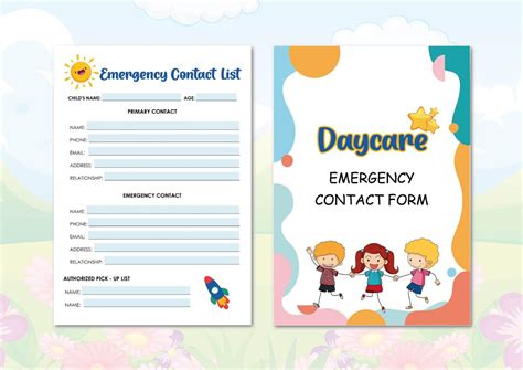 Emergency Contact Daycare Form Daycare Starter Forms Etsy