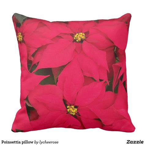 Poinsettia Pillow Pillows Christmas Pillows Custom Throw Pillow