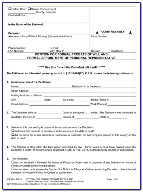 Personal Representative Deed Form Colorado Form Resume