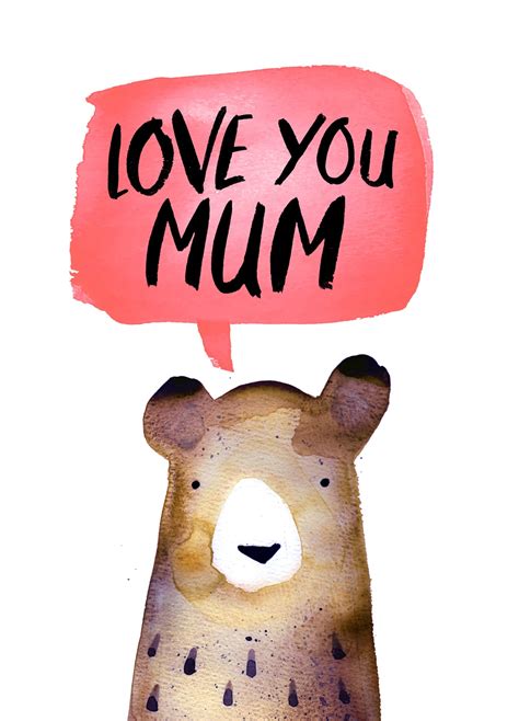 I Love You Mum Bear Card Scribbler