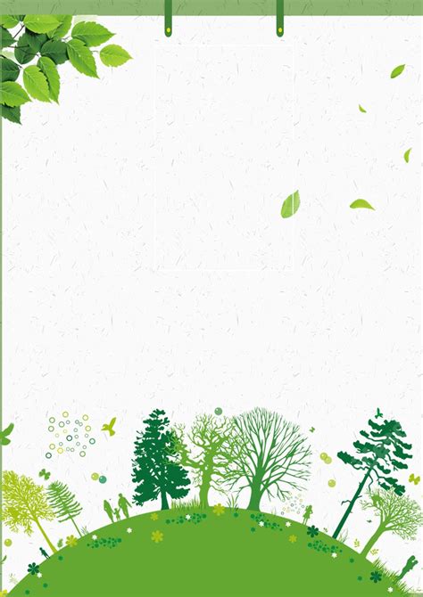 Refreshing Summer Conservation Green Leaf Forests Frame Design Page